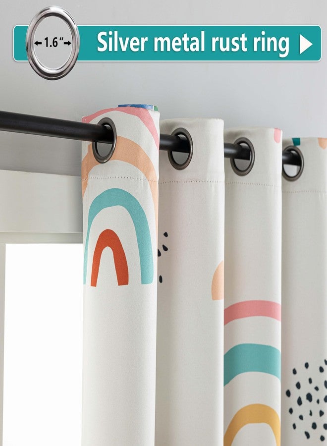 chiinvent Blackout Rainbow Curtains for Kids Cute Rainbow Room Darkening Window Curtains Decorative Cartoon Black Out Curtain for Girls Bedroom Nursery, C1, 52" x 108", 2 Panels (90% Blackout) - Image 3